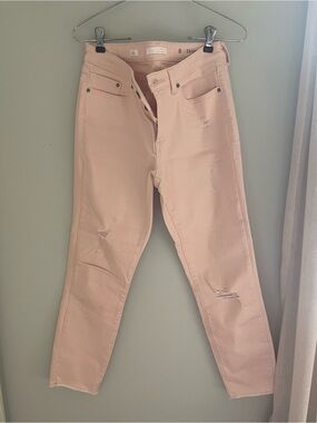 LC Lauren Conrad Pink Skinny Distressed Jeans